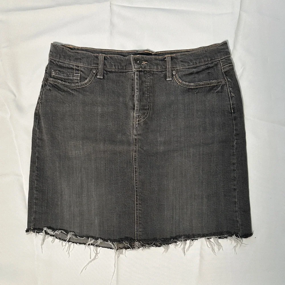 Mossimo Denim Frayed Hem Skirt - Picture 1 of 8